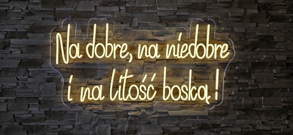 Wypożyczalnia, wynajem, neon led, napis ledowy na ś|ub, wesele, reklam