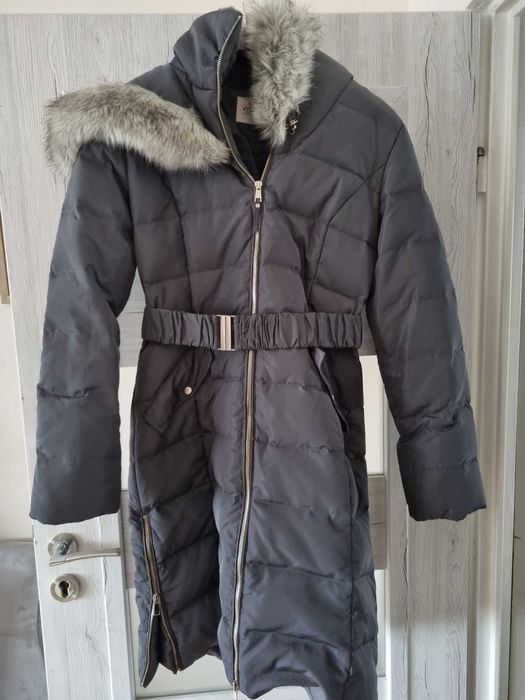 Kurtka zimowa płaszcz z kapturem M