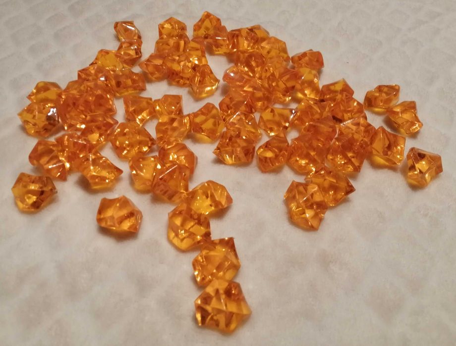 Pomarańczowe ozdobne dekoracyjne kryształki 2,5cm (64szt.) (Kreatywne)