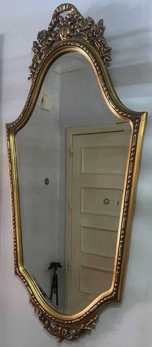 Espelho grande vintage dourado estilo barroco