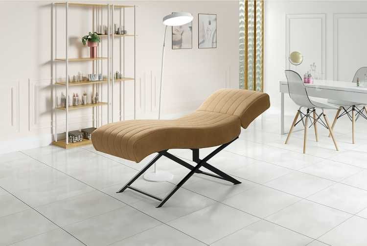 Fotel kosmetyczny łóżko kosmetyczne anatomiczne szezlong złoty