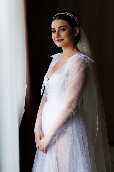 Весільний халат з фатину(євросітки)