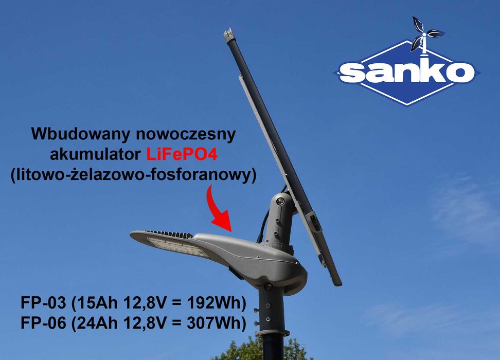 PROMOCJA !!! Solarna Lampa Uliczna LED z panelem + słup 4m + fundament