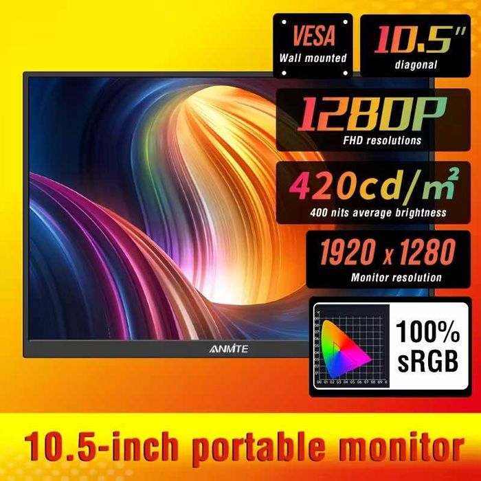 Портативный монитор Anmite 10.5"