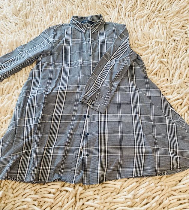 2 pecas - camisola interior em rede fininha + tunica em xadrez