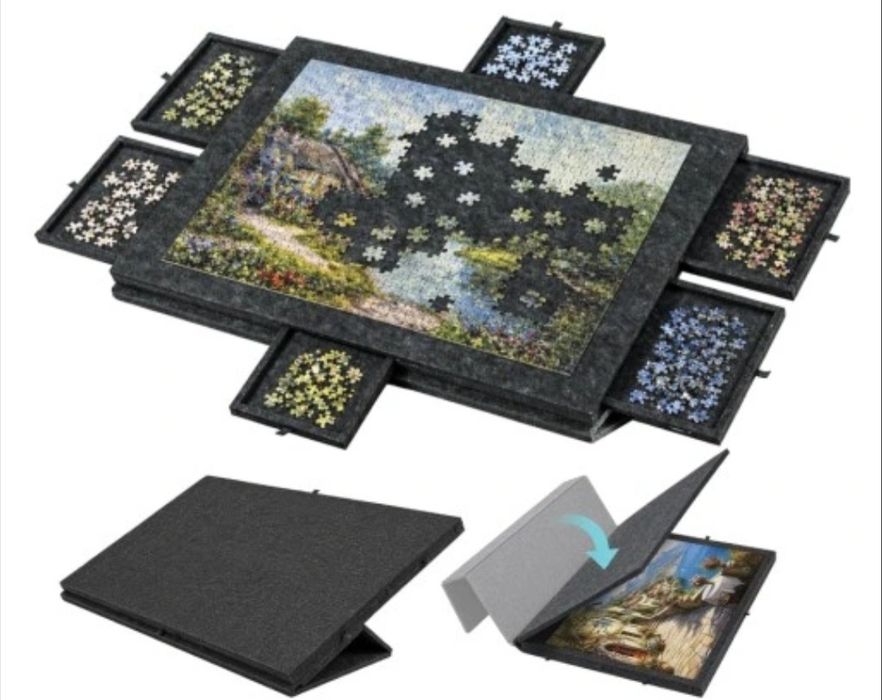 Deska do przechowywania puzzli z 6 szufladami