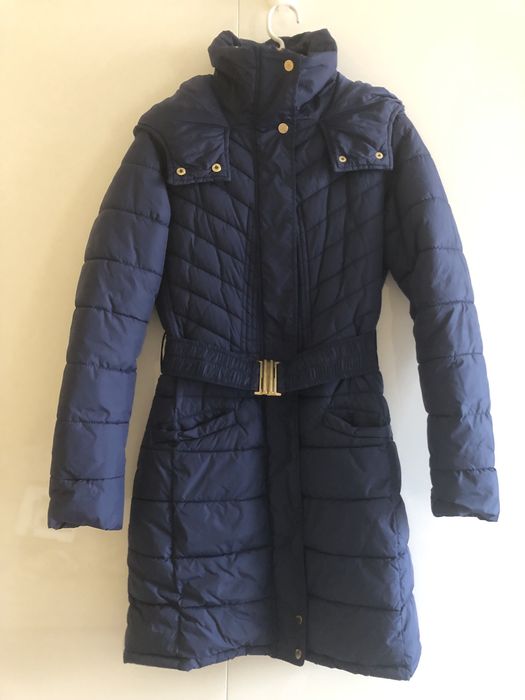 Moodo S 36 granatowa kurtka płaszcz pikowana