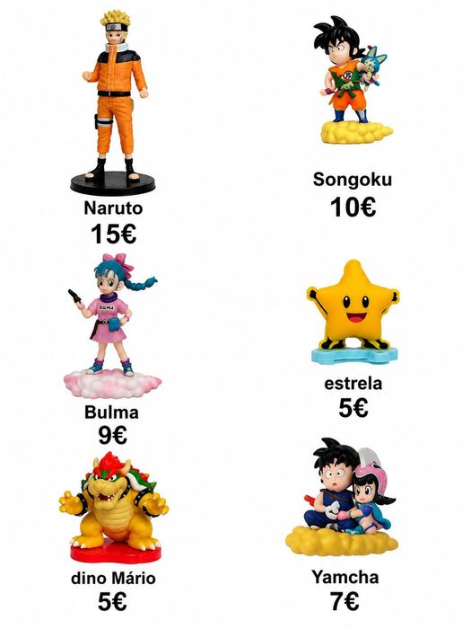 Bonecos Naruto e companhia