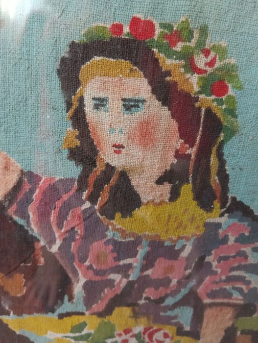 Картина нарисована акварель холст.