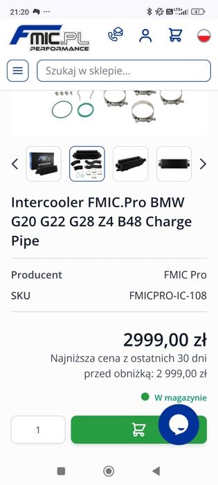 Intercooler bmw g20,g22,g28,