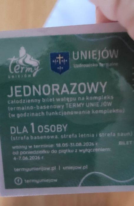 Dwa vouchery Uniejów Termy calodniowe