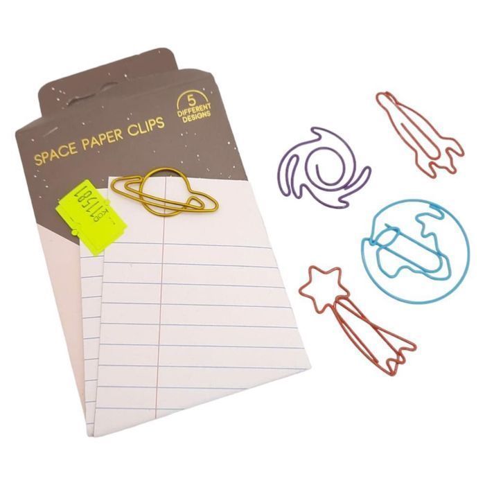 Spinacze do Papieru Ozdobne Metalowe 5szt Kosmos