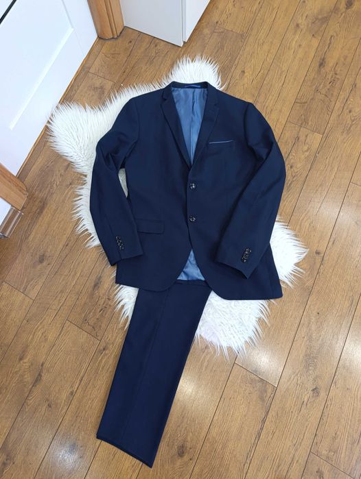 Garnitur męski granatowy Reserved size 52 komplet elegancki slim/regular wesele biznes