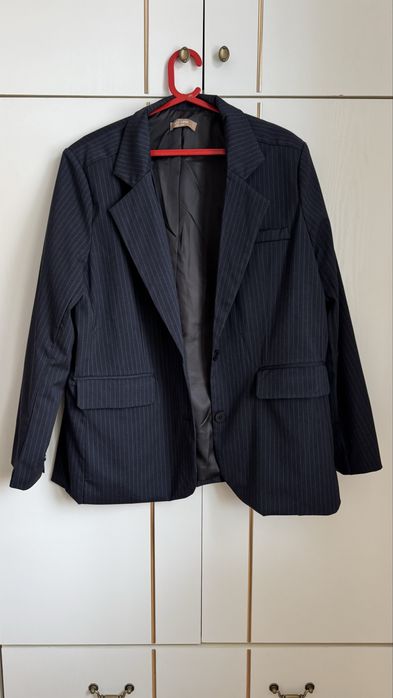 Marynarka granatowa w paski XXL 44