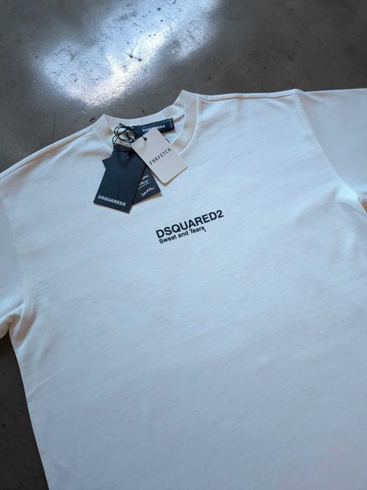 Dsquared2 Biała Bawełna 100% Tshirt Koszulka S Męska