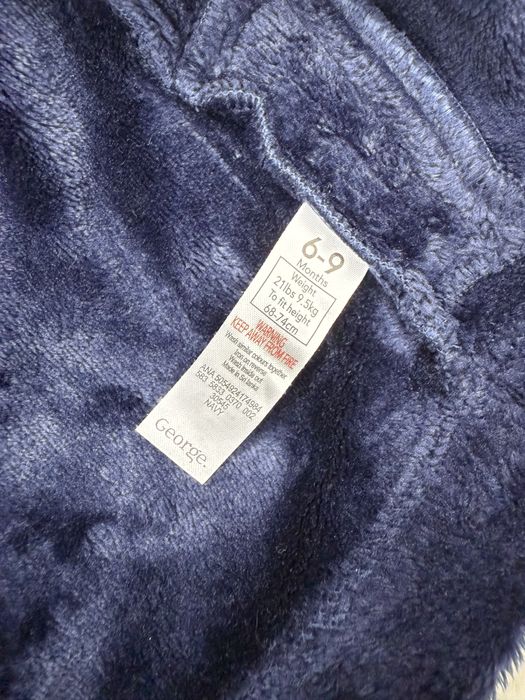 Granatowy polar z uszami dla dziewczynki ciepła bluza