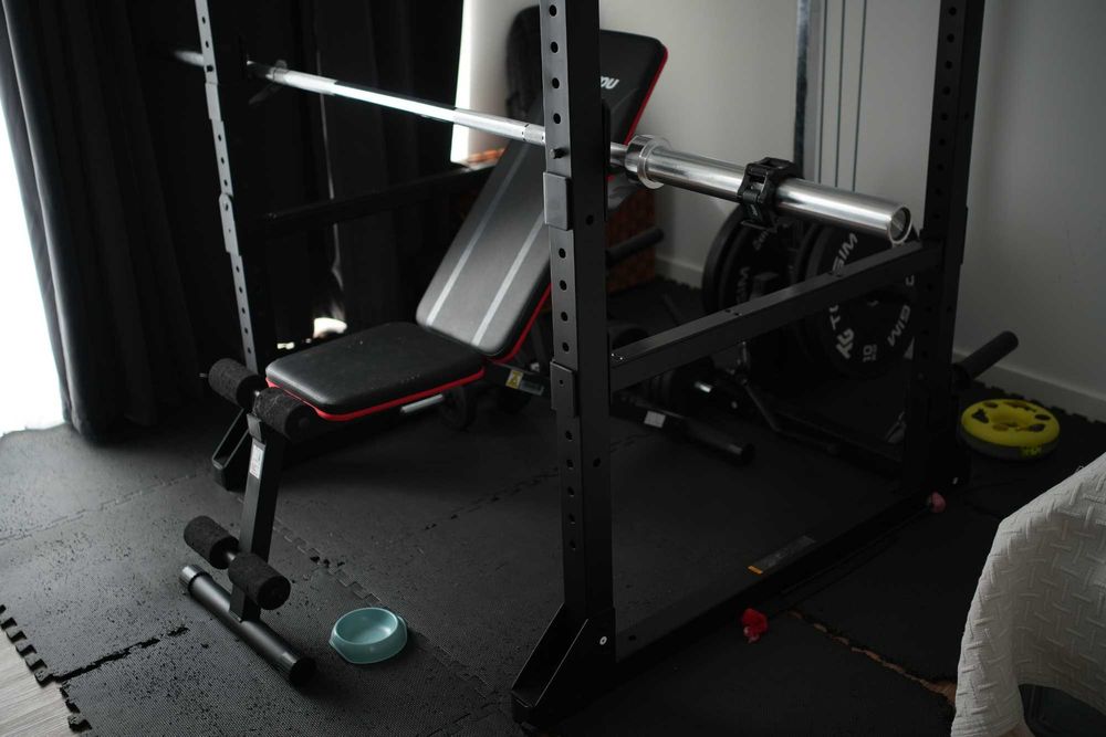 Power Rack 900 - Decathlon + plates/pesos olimpicos + barra