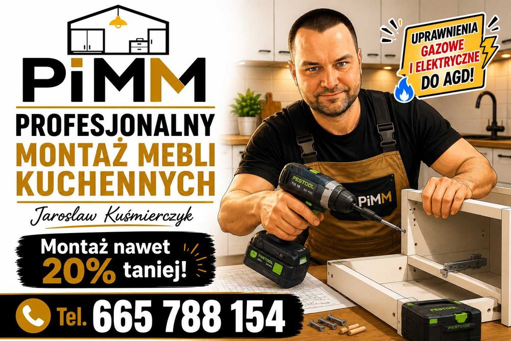 Montaż mebli kuchennych, Składanie szafek, Monaż kuchni z IKEA CASTORAMA