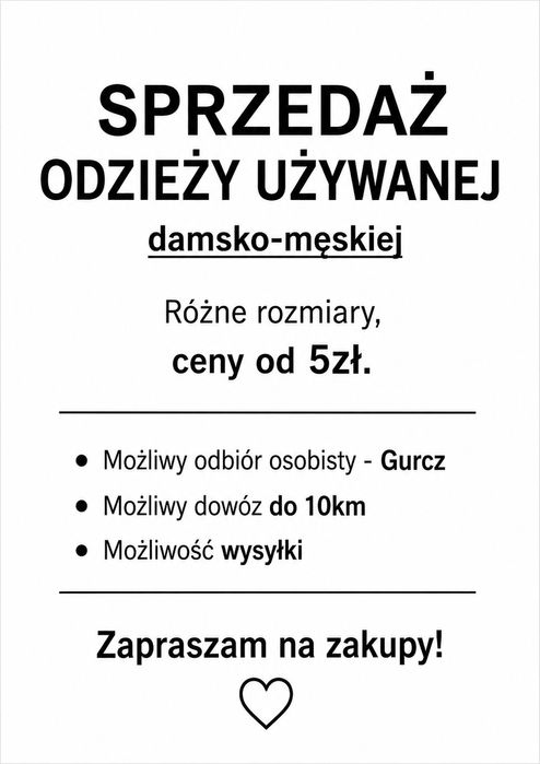 Sprzedaż odzieży używanej