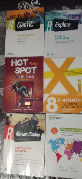 Oportunidade! Cadernos de actividades 8º ano, capas plastificadas!