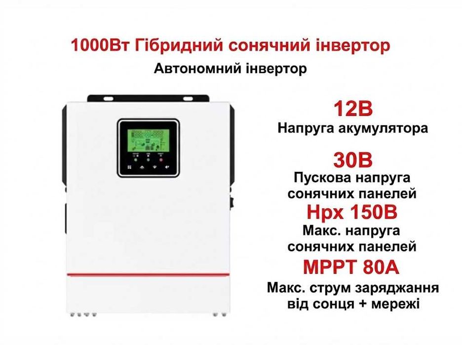 Гібридний автономний інвертор Y&H NMS-1000-12 (1000Вт) PowMr