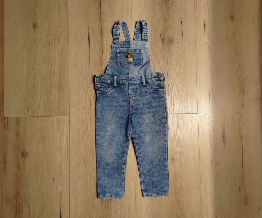 Ogrodniczki 98 So Cute Pepco dziecięce dżinsowe niebieskie z misiem