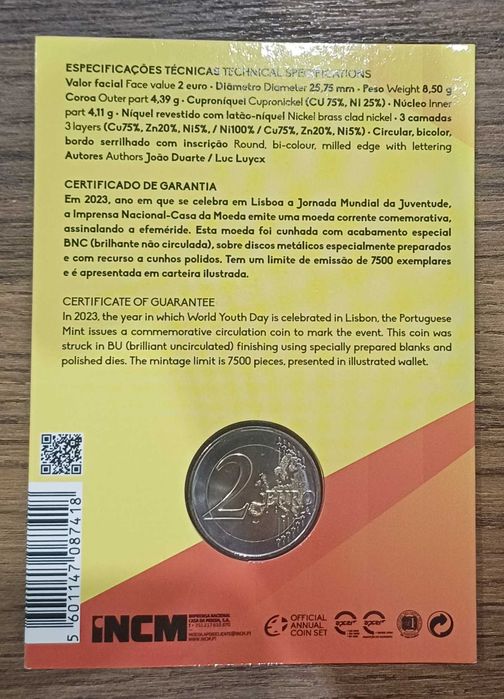 Moeda 2 euros BNC