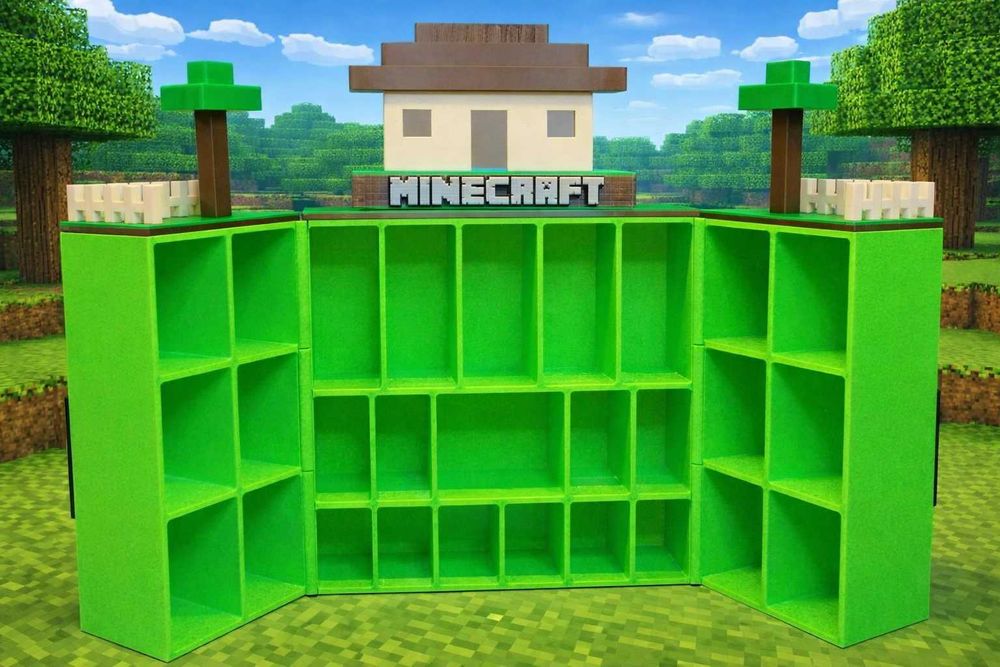 ПРЕМІУМ ‼️ Поличка будиночок для фігурок Minecraft Підставка для майнкрафт Стенд органайзер Маінкрафт