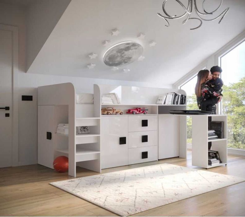 Łóżko piętrowe antresola TOLEDO 1 z biurkiem