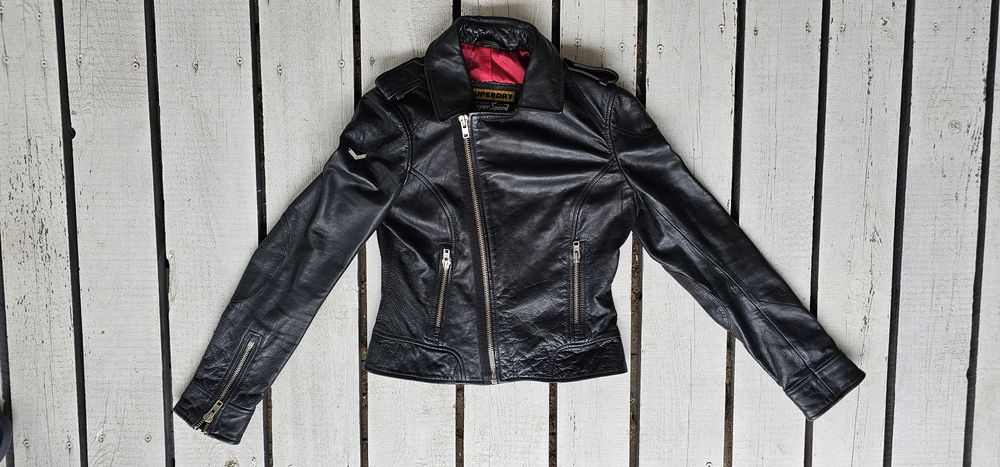 Superdry skórzana damska kurtka rozmiar S stan idealny jak Nowa wymiary na zdjęciach