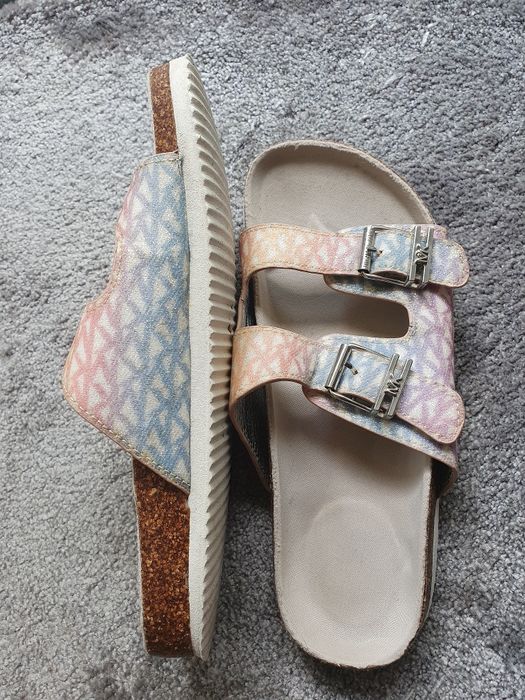 Klapki Michael Kors 35 36 na korku oryginalne kolorowe na rzepy