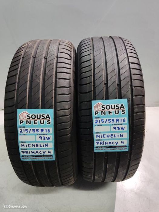 2 pneus semi novos 215-55r16 michelin - oferta dos portes 90 EUROS