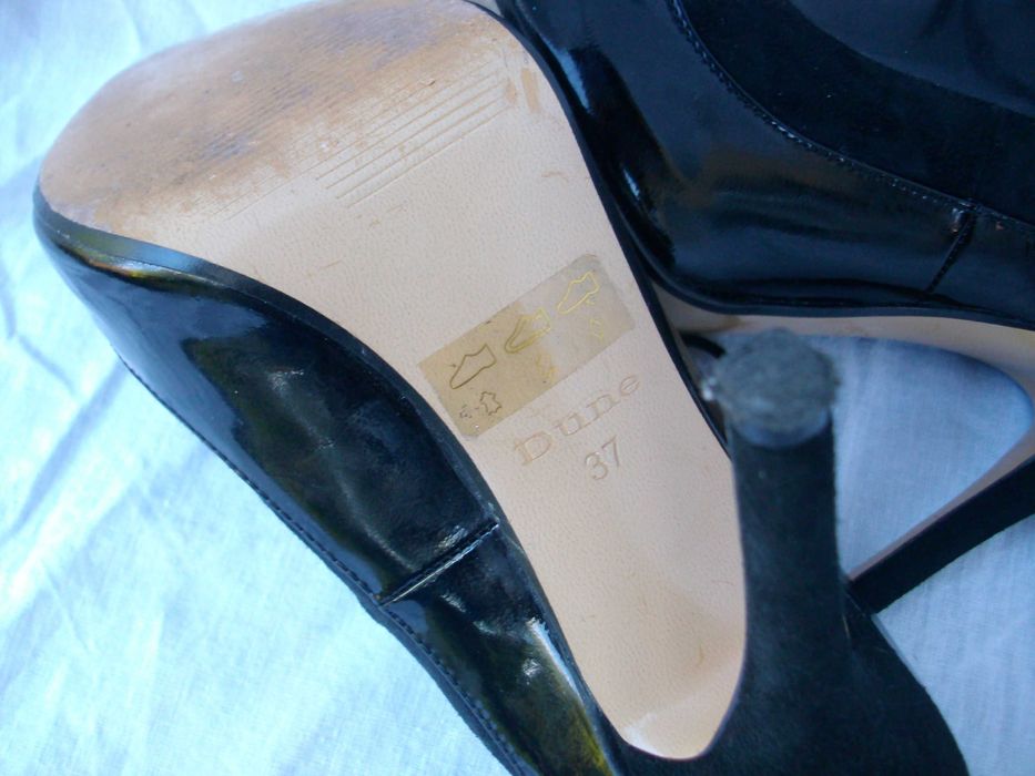 Dune Original skórzane botki szpilki sznurówki lakierki zamsz 37