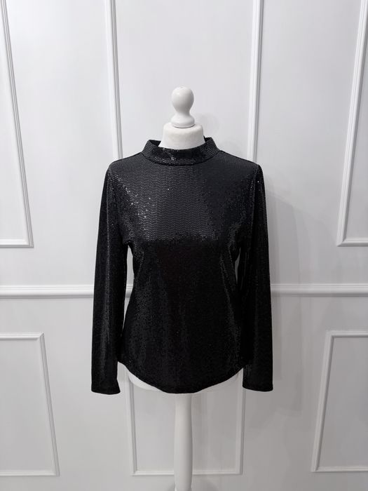 Cekinowy golf w kolorze czarnym rozmiar - 40 EUR L