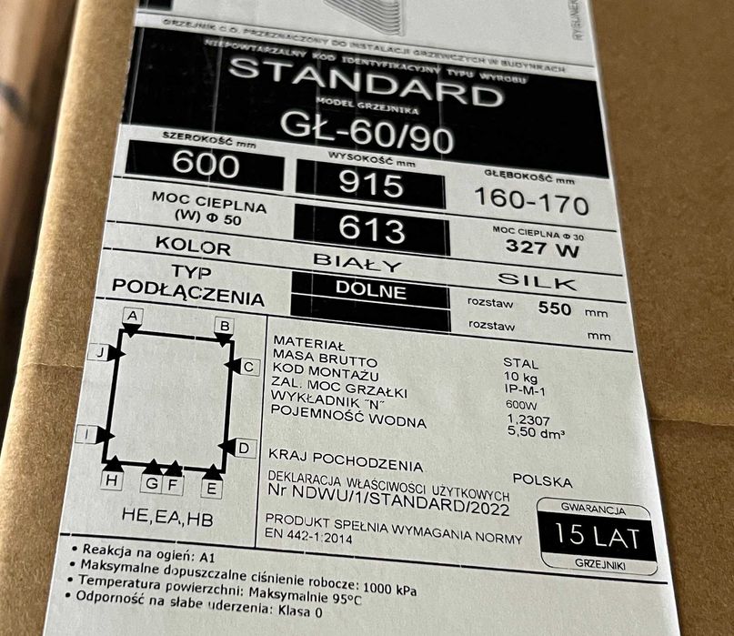 NOWY grzejnik InstalProjekt GŁ-60/90 - łazienkowy / szczebelkowy