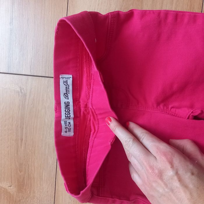 Spodnie jegginsy elastyczne różowe dla dziewczynki rozmiar 110