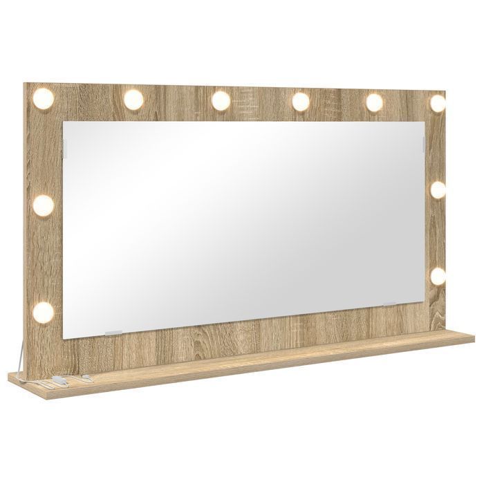 Vidaxl Lustro Toaletowe Sonoma Oak Mdf, Szkło 100 X 55 X 18 Cm