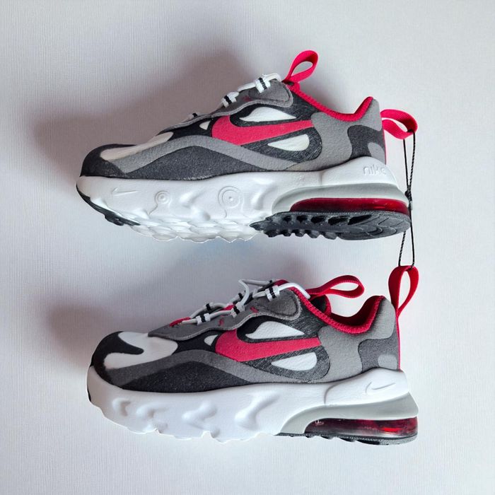 Nike Air Max 270 React Junior – szaro-różowe sneakersy, r. 23,5 (EU)