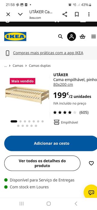 Camas empilhaveis Utaker IKEA