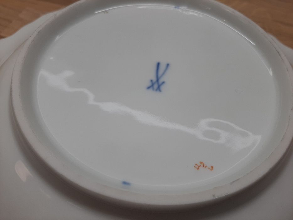 Miśnia MEISSEN złocona patera talerz relief zabytek