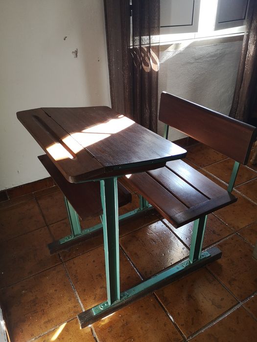 Carteira escola primária anos 60 mesa