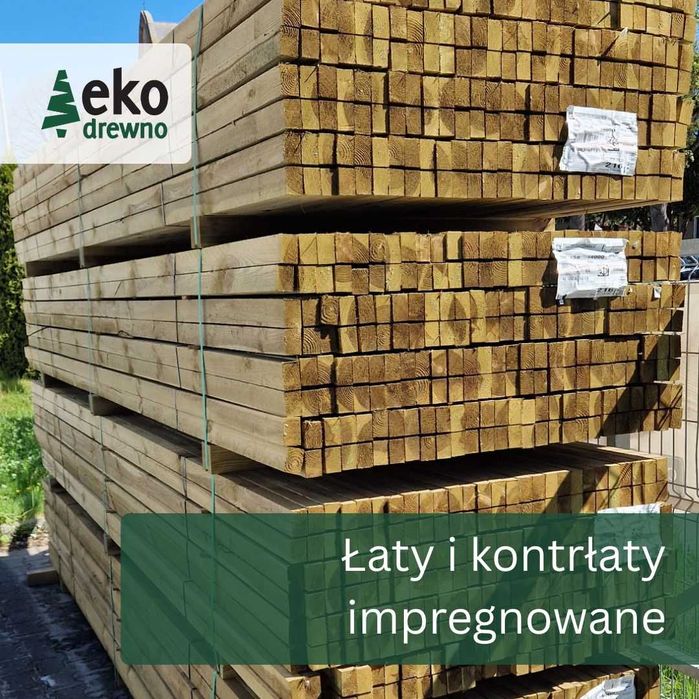Łata dachowa budowlana impregnowana sosnowa 38x58 mm