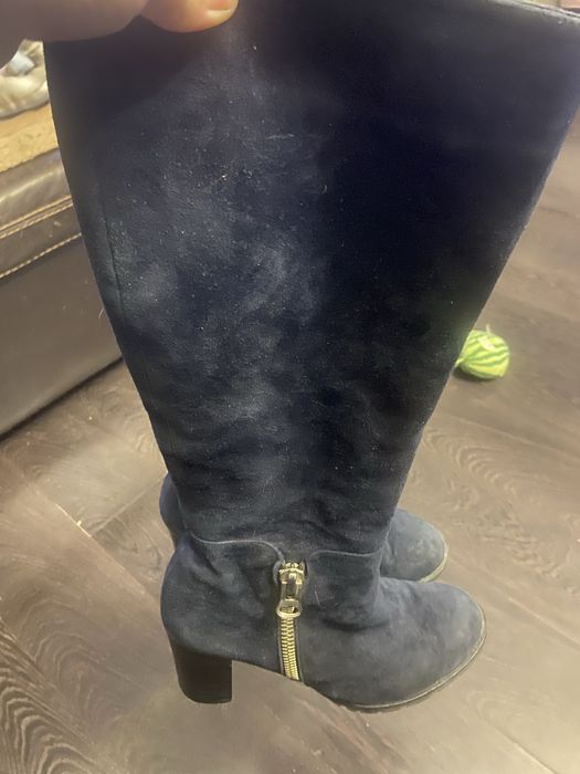 Жіночі зимові чоботи, натуральна замша