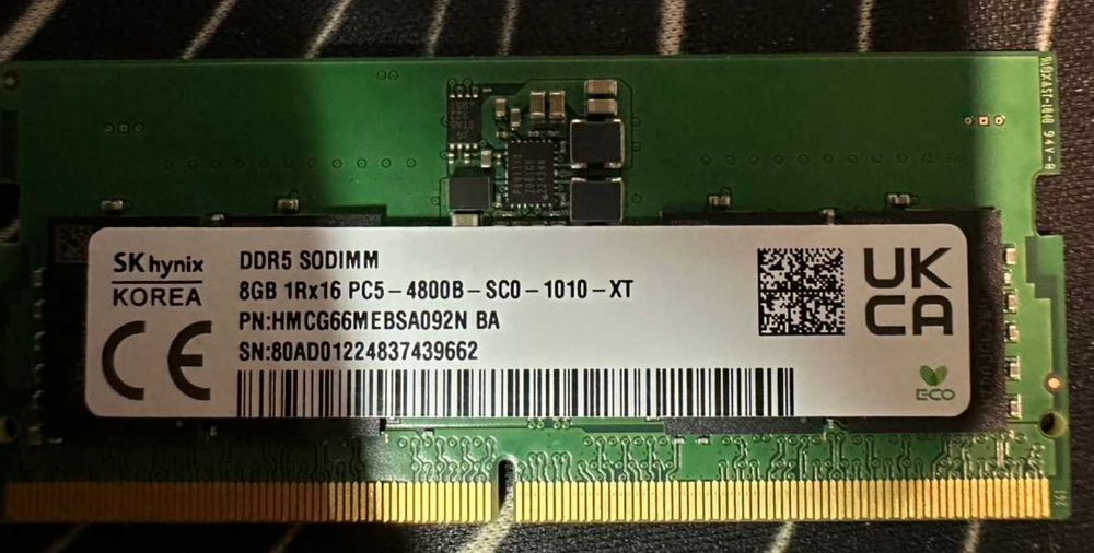 Оперативна пам'ять SK hynix 8 GB SO-DIMM DDR5 4800 MHz