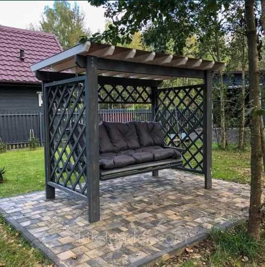 Альтанки, качелі садові в наявності, перголи, меблі садові
