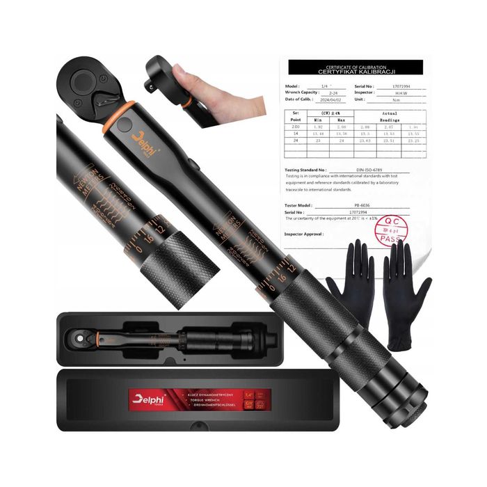 Klucz dynamometryczny 1/4 2–24nm rowerowy z certyfikatem kalibracji