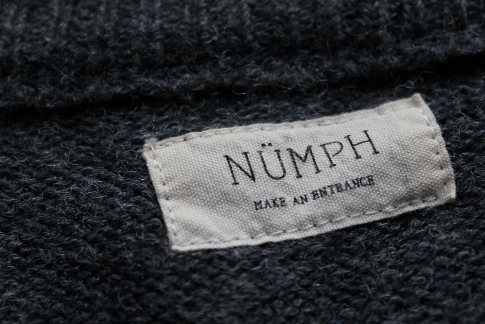Ciemnoszary asymetrycznie rozpinany sweter Nymph 38 M, bluza wełna