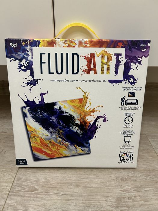Новий набір для творчості картина флюїд арт fluid art для дітей