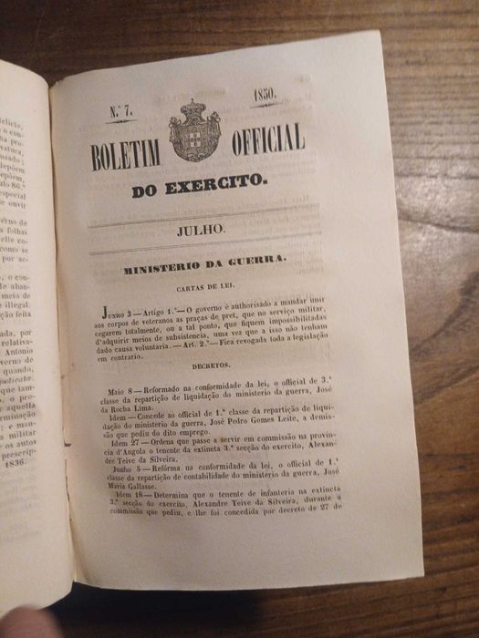 Boletim Oficial do Exercito (1849 a 1852), Profusamente Ilustrado
