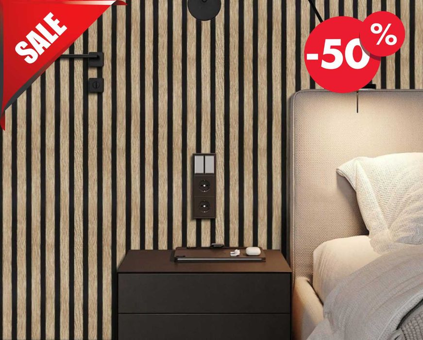 Samoprzylepna Tapeta Lamel Panele Ścienne Drewno 3D Winylowa + GRATIS